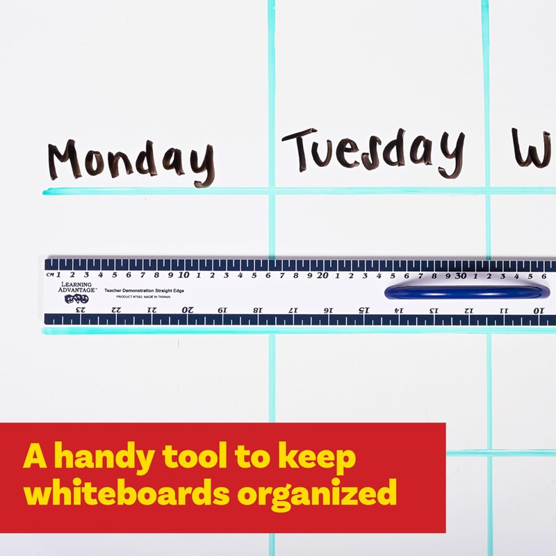 LEARNING ADVANTAGE Magnetic Dry Erase Straight Edge - 24” -