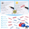 Crtiin 16 Pcs Office Stamp Set Message Self Inking Rubber