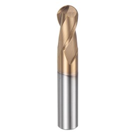 sourcing map Ball Nose End Mill 2 Flute 0.5" Diameter 0.5" Shank Tungsten Carbide Spiral CNC Router Bits 1" Cutting Length Single End Ball Cutting Tool for Carving Engraving Grinding