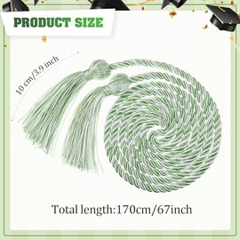 WILLBOND Honor Cord Graduation Tassel Honor Cord for Grad Days and Student (Green,12pcs)