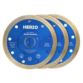 HERZO Set of 3 Diamond Cutting Discs 115 mm Extra Thin Cutting Disc for Ceramic, Tiles, Marble, Natural Stone