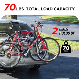 Young Aluminum 2-Bike Rack Trunk Mount, Hightweight for 2 Bicycles Up to 70 lbs Load