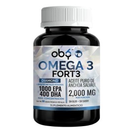 Omega Diamond Forte 2000mg Aceite Anchoa Máxima Pureza Diamante Platinum Epa Dha Oby Suplemento Tres Fish Oil Vitaminas Mujer Hombre Eructos Sabor