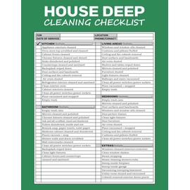 House Deep Cleaning Checklist: Organized Home Deep Clean Tracker | Schedule, Plan & Check Off Every Task, monthly cleaning planner, weekly house cleaning log