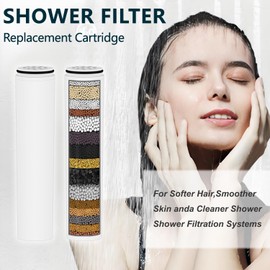 Molgoc Water Fiter for Shower Head Filter,Compatible Cobbe Shower Head Filter System,Removes Heavy Metals and Chlorine.(4 Pack)