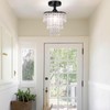FRIXCHUR Small Crystal Chandelier Flush Mount Ceiling Light 3 Tiers