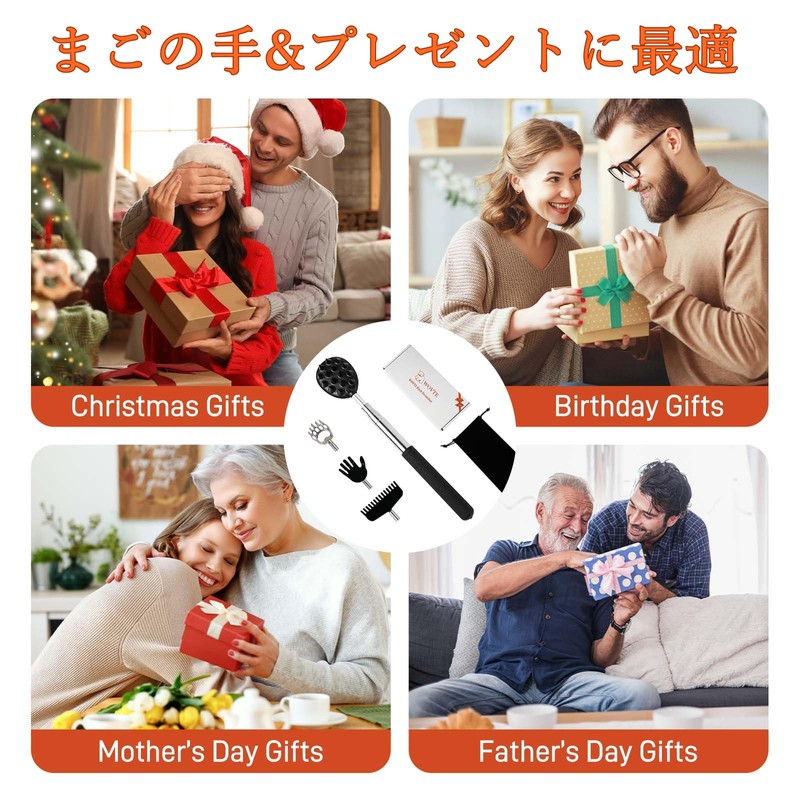 WOVTE Grandson Hand Extendable Egg Hand with 4 Interchangeable Heads,