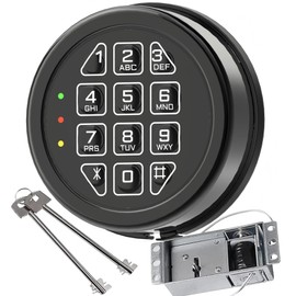 Electronic Safe Lock Replacement Keypad with Solenoid Lock & 2 Override Keys (Solenoid Lock)