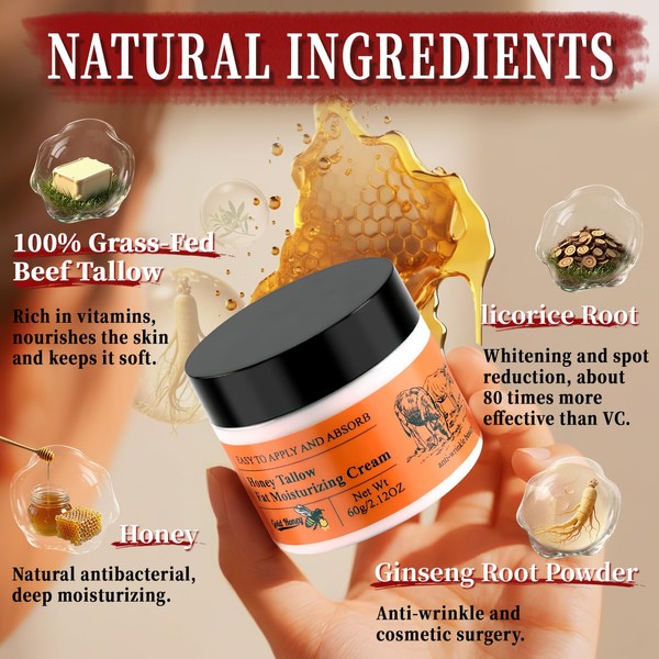 Balasoma Beef Tallow for Skin - Tallow and Honey Balm