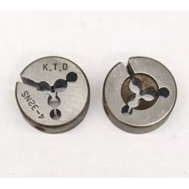 Kromhard Twist Drill 2 Kromhard 4-32 NS Round Dies 13/16" OD Screw Adjustable Die CS Carbon Steel USA