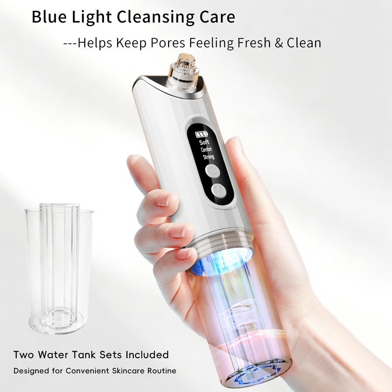 Pore Vacuum Blackhead Remover, 2-in-1 Hydrating Facial Cleansing Tool, 3