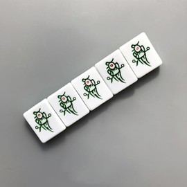 5 PCS Mahjong Refrigerator Magne, Chinese Mini Mahjong Fridge Magnets Whiteboard Magnet Home Office Magnets (Bamboo Tile)