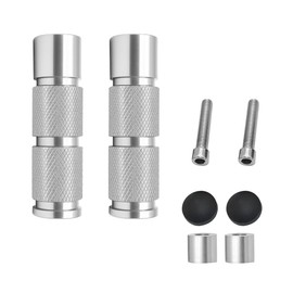 Sandfren 2PCS Motorcycle Foot Pegs, Aluminum M8 CNC Motorbikes Passenger Pedals Footrests, Motorbicycle Rearsets Footpeg Accessories, Universal for 8mm Install Hole Bicycle Dirt Bike (Silver)