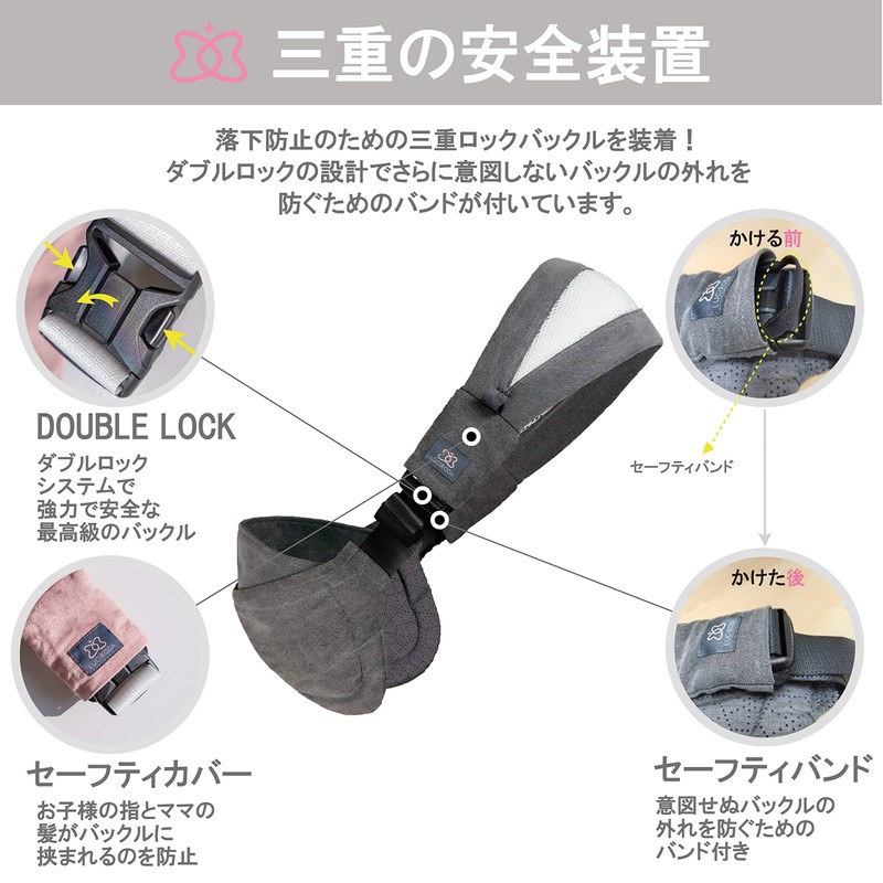 LUCIRODA Side Hip Seat [Genuine] Charcoal, 1pc (x1) 12 Months~