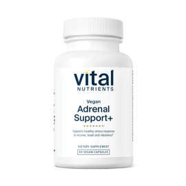Vital Nutrients Vegan Adrenal Support + | Supplement to Support Adrenal Gland Function and Healthy Stress Response* | Mild Stress* | Gluten, Dairy & Soy Free | 60 Capsules