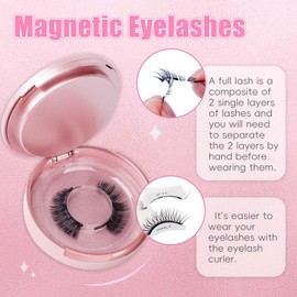 Fadlash Magnetic Eyelashes Kit Magnetic No Glue Eyelashes Natural Look Reusable Magnetic Eyelashes 2 Pairs Magnetic Lashes Without Eyeliner （K8+604）
