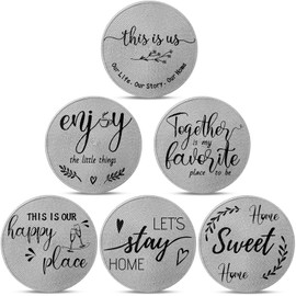 Queekay Round Braided Placemats Set of 6 Round Table Mats Washable Cotton Polyester Placemats 15" Diameter for Kitchen Dining Table Birthday Wedding Housewarming Party Decoration (Grey)