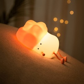 SVIBEE Silicone Night Light for Kids, Touch Control, Type-C， Rechargeable, Mobile Phone Holder, Cabbage Shape（ Pink）