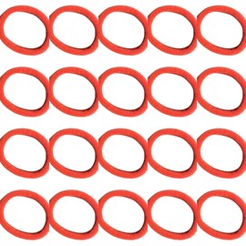 Hair Bands Bobbles Elastics Thick Endless Design Snag Free Bright Colours - 20 Pack (Salmon)