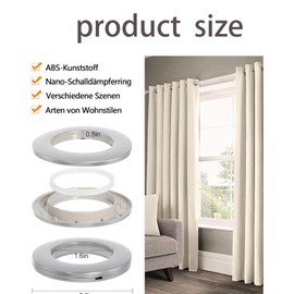 32 pieces curtain eyelet rings, eyelets for curtains, curtain rings, fabric eyelets, curtain rings, for window curtain, shower curtain, changing room, door curtains (silver)