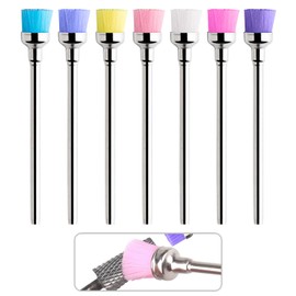 7PCS Nail Drill Bit Cleaning Brushes Set, Nail Dust Brush for Electric Drill Machine, 3/32" Shank Fit Most Nail Drills, Reusable Nail Art Tools for Salon & Home Use (Multicolor)