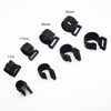 20 x Black Plastic C-Clips for Camping Awning Tent Poles