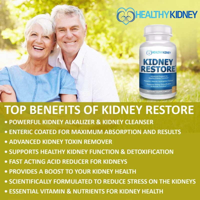 HealthyKidney Kidney Support Cleanse Complete Flush Toxins Revitalize 60 Capsules