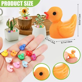 200 pcs Mini Resin Ducks 10 Colors Tiny Ducks for Decorating Dollhouse Mini Fairy Gardens Aquarium Landscapes Potted Plant Accessories Hide and Seek Games Props and Creative DIY Props