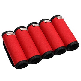 Gowraps Neoprene Luggage Handle Wraps for Traveling Bright Color Luggage Tags|Handle Wraps|Handle Covers (Red)
