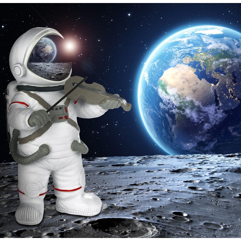BRUBAKER Decorative Astronaut Violinist Figurine - 20 cm Spaceman Space