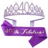 40th Birthday Sash, Gold Happy Birthday Girl Sash and Crown