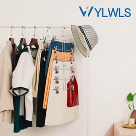 WYLWLS Pant-Hangers, Pant-Hangers-with-Clips,Skirt-Hangers-with-Clips, Clothes-Hangers-Space-Saving,Non-Slip-Hangers-for-Pants,Foldable,Tiered-Skirt-Hanger,College-Dorm-Room-Essentials.
