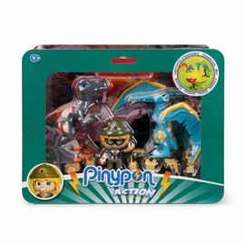 Pinypon Action - Pack of 2 Dinosaur and Figure, Removable with Interchangeable Parts (Famosa 700016684)