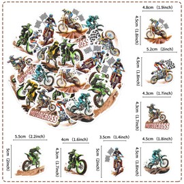Blumomon 40 Stück Essbar Motorrad Cupcake Topper Dirt Bike Zeichen Tortenaufsatz Dirt Bike Kuchen Dekorationen Motorrad Thema Geburtstags party