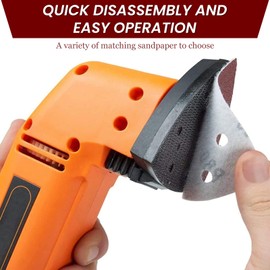 Apdvenk Sandpaper Triangle Sander, 60 Sheets Delta Sandpaper Velcro 90 x 90 x 90 mm Sanding Triangles Sanding Sheets 6 Holes, 10 x Each Grit 40/60/80/120/180/240, for Delta Sanders and Multi Sanders