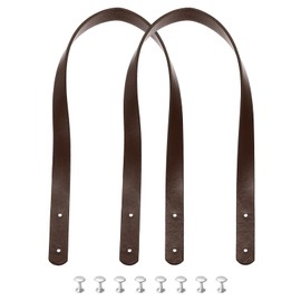 sourcing map 2pcs 24 Inch (60cm) Leather Purses Straps Handbag Belt Band Bag Handle for Purse Wallet Tote Making, Dark Brown
