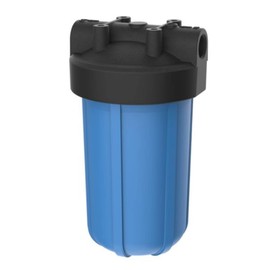 Pentair Pentek 150238 Big Blue Filter Housing, 1" NPT #10 Whole House Heavy Duty Water Filter Housing with High-Flow Polypropylene (HFPP) Cap, 10-Inch, Black/Blue