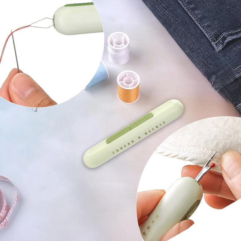 Multi-Purpose Magnetic Seam Guide for Sewing Machine with Threader, Stainless