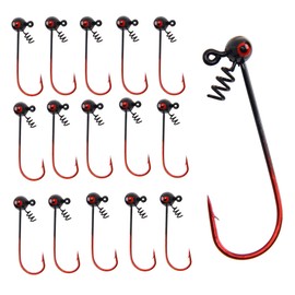 Shakyhead Jig Hooks Fishing Hook 15pcs/box Football Jig Head Worm Lure Fishing Jigs Barb Hook for Bass Fishing(1/8oz-15pcs)