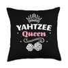 Yahtzee Queen Game Night Dice Game Throw Pillow