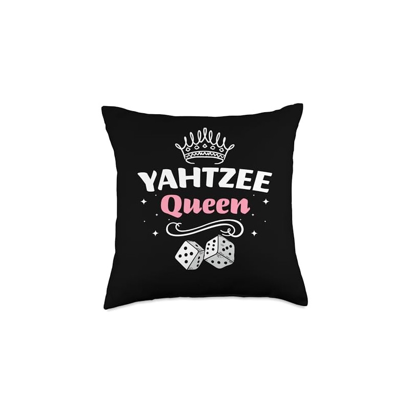 Yahtzee Queen Game Night Dice Game Throw Pillow