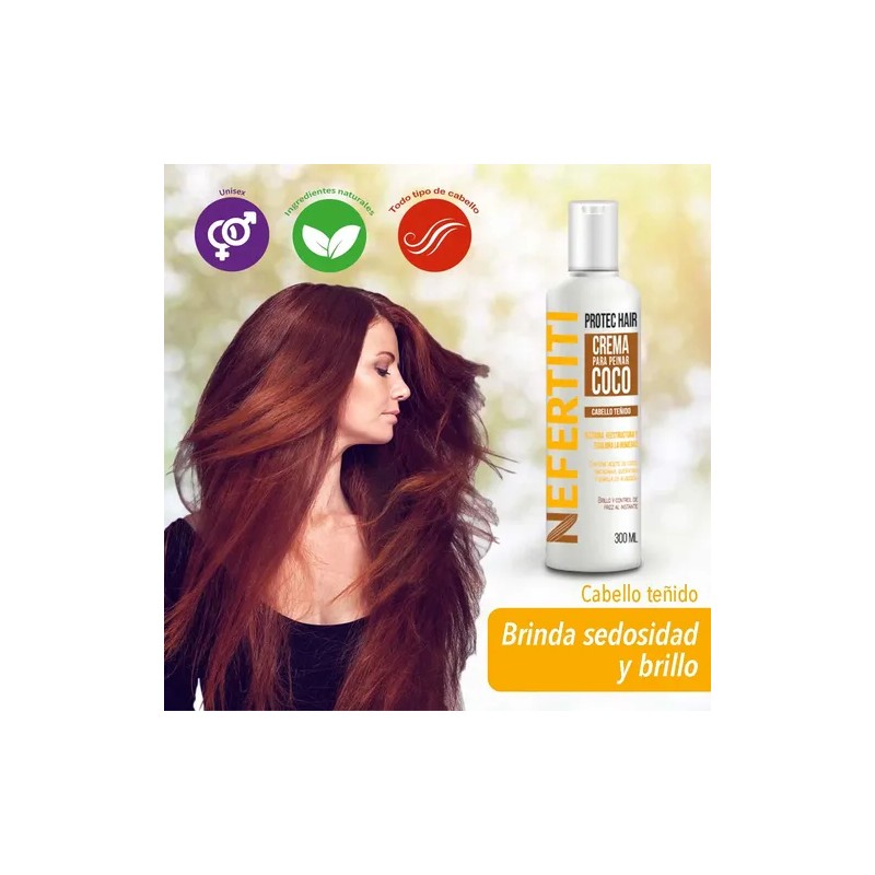 Crema Para Peinar Coco Con Keratina Cabello Teñido 300ml