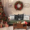 Ywlake Hello Winter Merry Christmas Throw Pillow Covers 18x18 Set