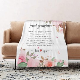 Christmas Great Grandma Gifts Throw Blnaket 60"X50", Xmas Gift for Great Grandma/Grandmother, Great Grandmother Gifts, Great Grandma Birthday, Best Great Grandma Gifts Ideas, Great Grandma Presents