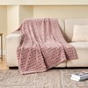 SOCHOW Dusty Pink Bubble Fleece Blanket for Couch, Super Soft