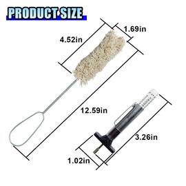 DUSCOKE 4PCS 12.5" Long Tire Lubricant Brush Applicator Swab Set - Extra Long Handle Tire Lube Brush with Tread Depth Gauge - Universal Tire Lubricant Swabs for Most Common Lube Buckets (Single Color)