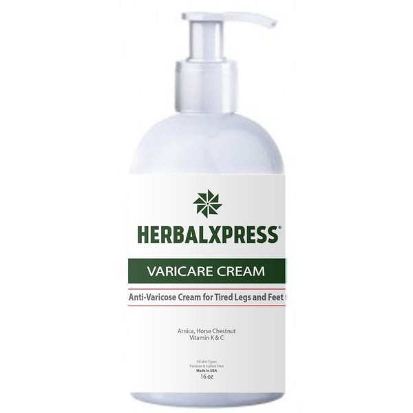 Varicose Vein Cream 16 oz - for Tired Legs and feet, Varicare Cream, Varicose Vein & Soothing Leg Cream, Anti Spider Veins Cream, Improve Blood Circulation, Reduce Edema