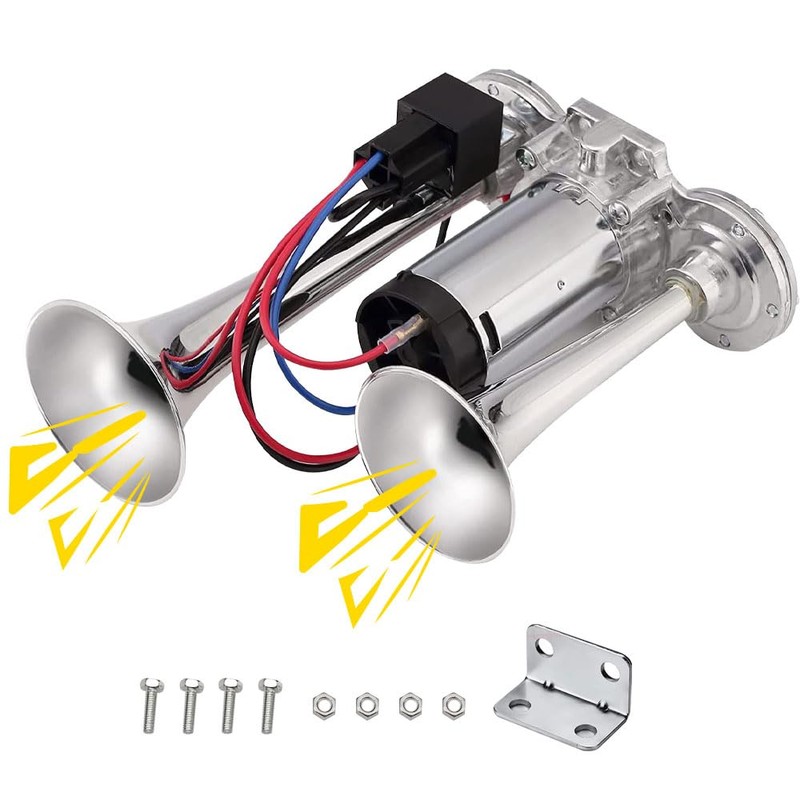 Air Horn 12V, 600DB Super Loud Car Horn, Double Tube