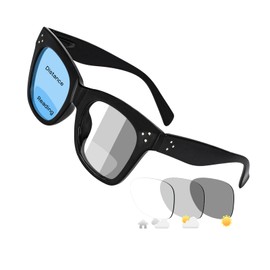 Womens Bifocal Photochromic Sunglasses 1.5 Oversize Sunglasses Readers 1.00 1.50 2.00 2.50 3.00 UV400 Protection (Black 150)