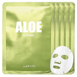 LAPCOS Set de 5 Mascarillas Faciales Aloe de . Lujoso Cuidado de la Piel con Extracto de Hoja de Aloe y Extracto de Pepino para Combatir la Irritación y para una Máxima Hidratación de la Piel Facial. Salud, Belleza y Cuidado Personal.